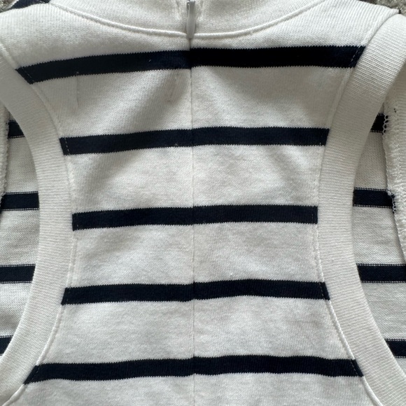 EUC S Abercrombie & Fitch Navy and White Striped Crop Tank Top back zipper - Picture 5 of 7